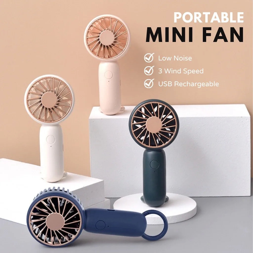 Mini Fan USB Fan Handheld Portable Fan Buckle Charging