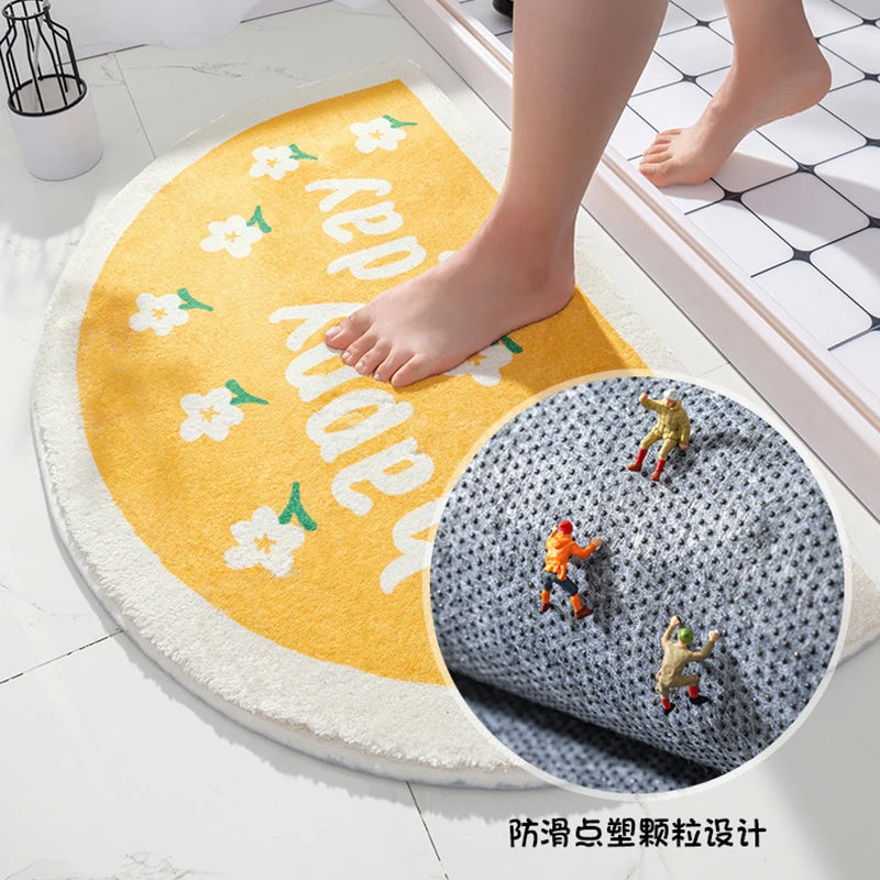 Soft Floor Mats Small Fresh Text Flowers Rugs