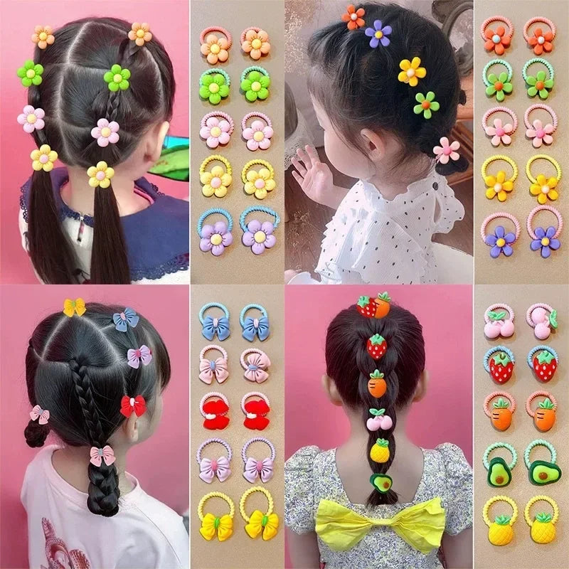 50PCS Cute Baby Hair Ties Mini Elastic Bands Summer Kids