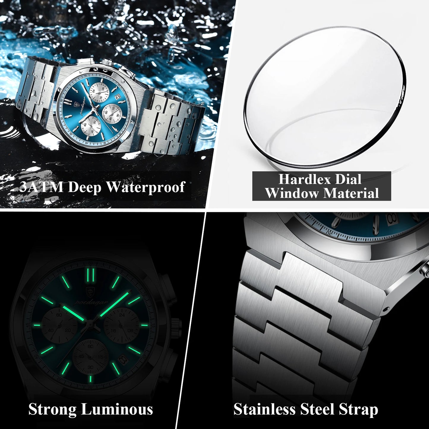 POEDAGAR Luxury Man Quartz Watch Sport Military Watch For Men