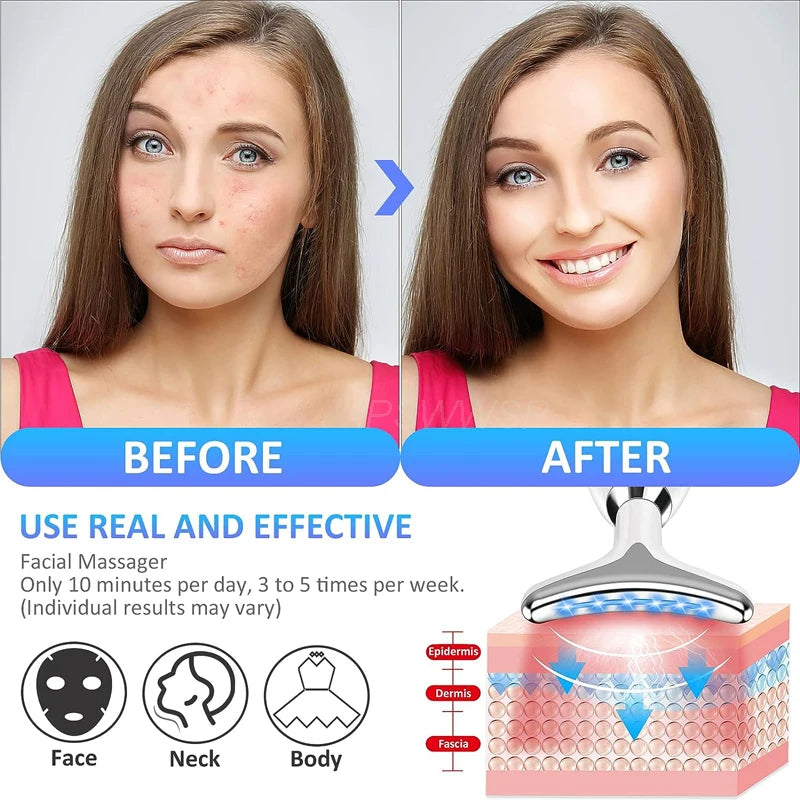 EMS Neck Facial Massager Lift Seven Colours