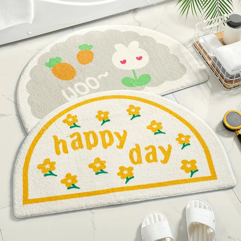 Soft Floor Mats Small Fresh Text Flowers Rugs