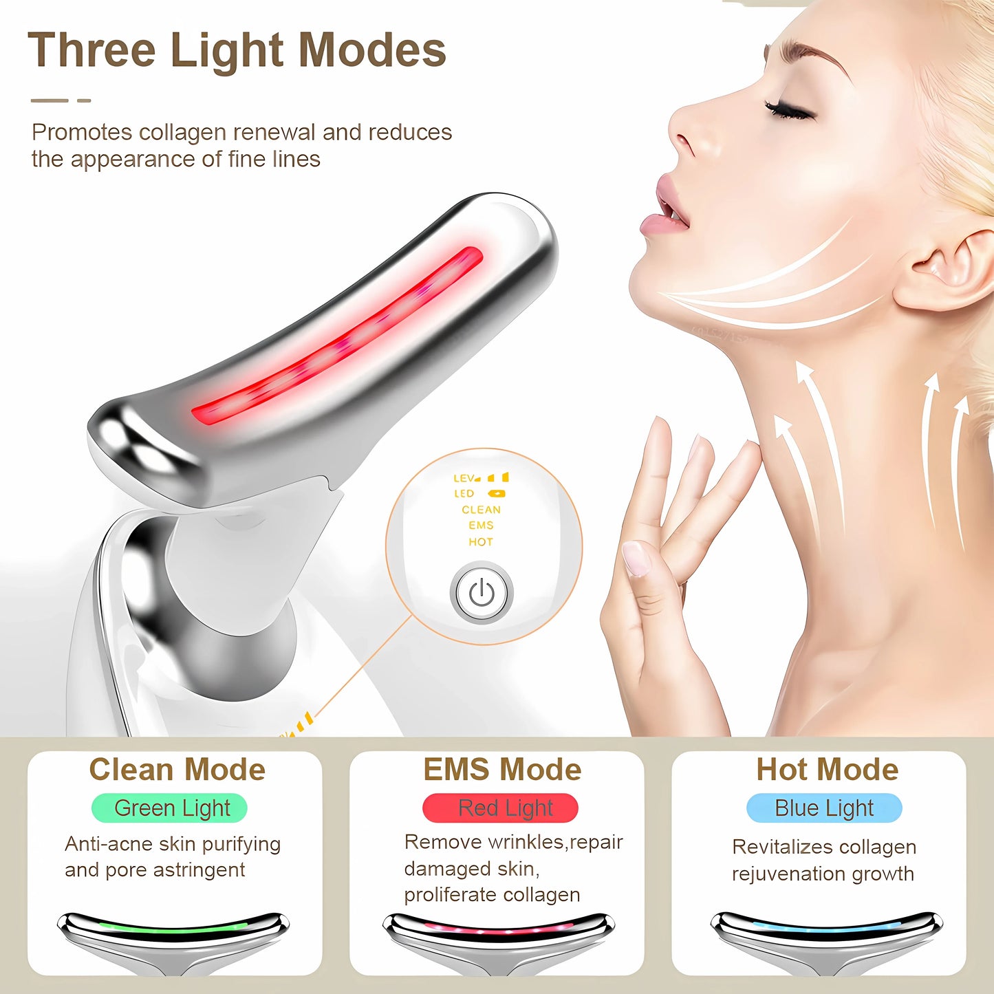 Anti Wrinkle Facial Massager Neck Face Beauty Device