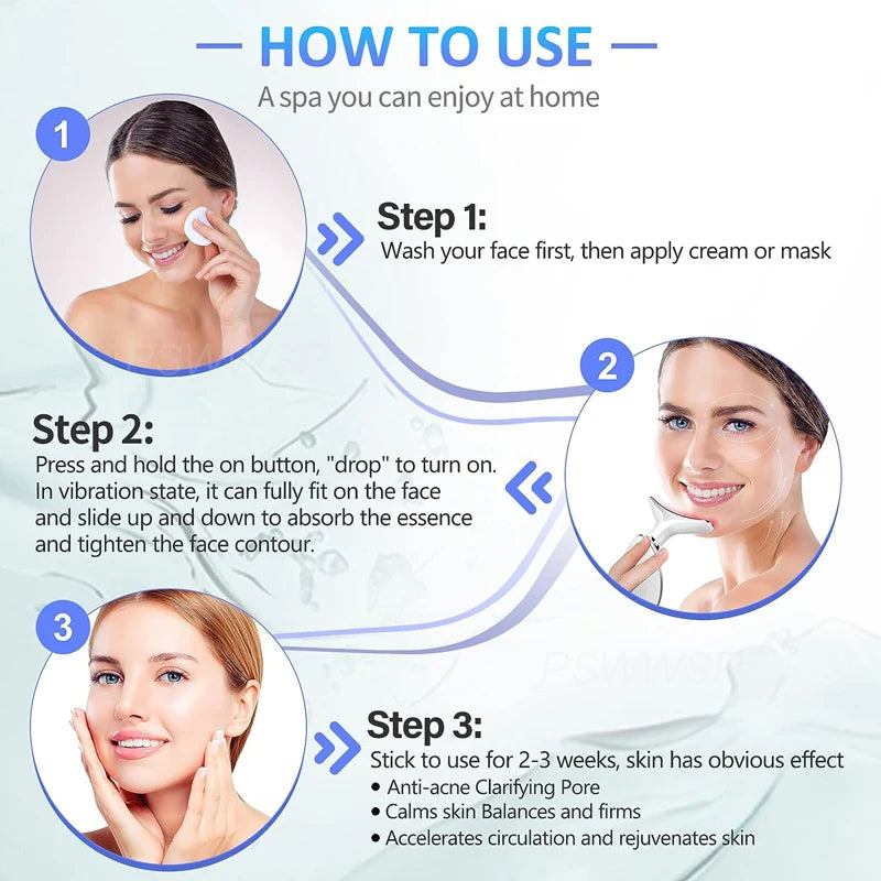 EMS Neck Facial Massager Lift Seven Colours