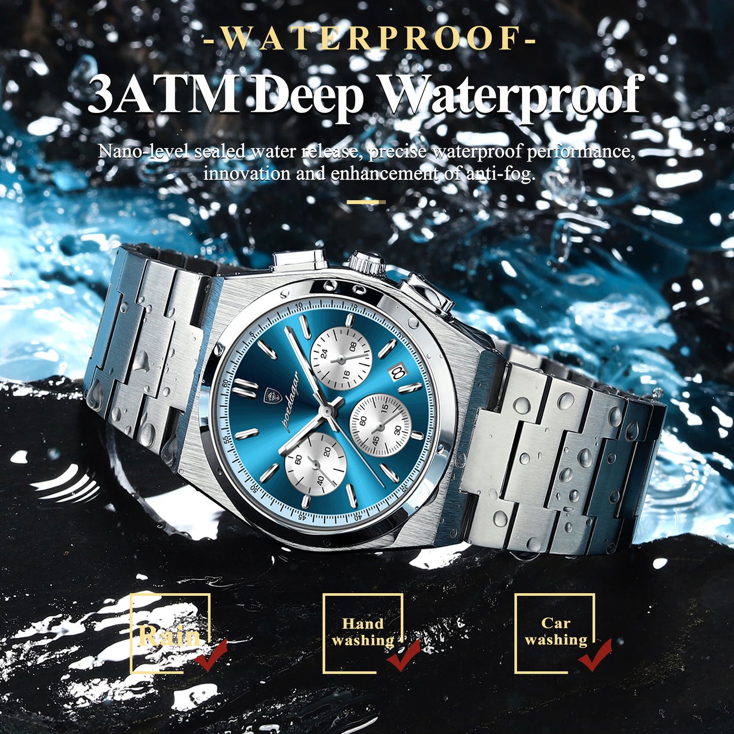 POEDAGAR Luxury Man Quartz Watch Sport Military Watch For Men