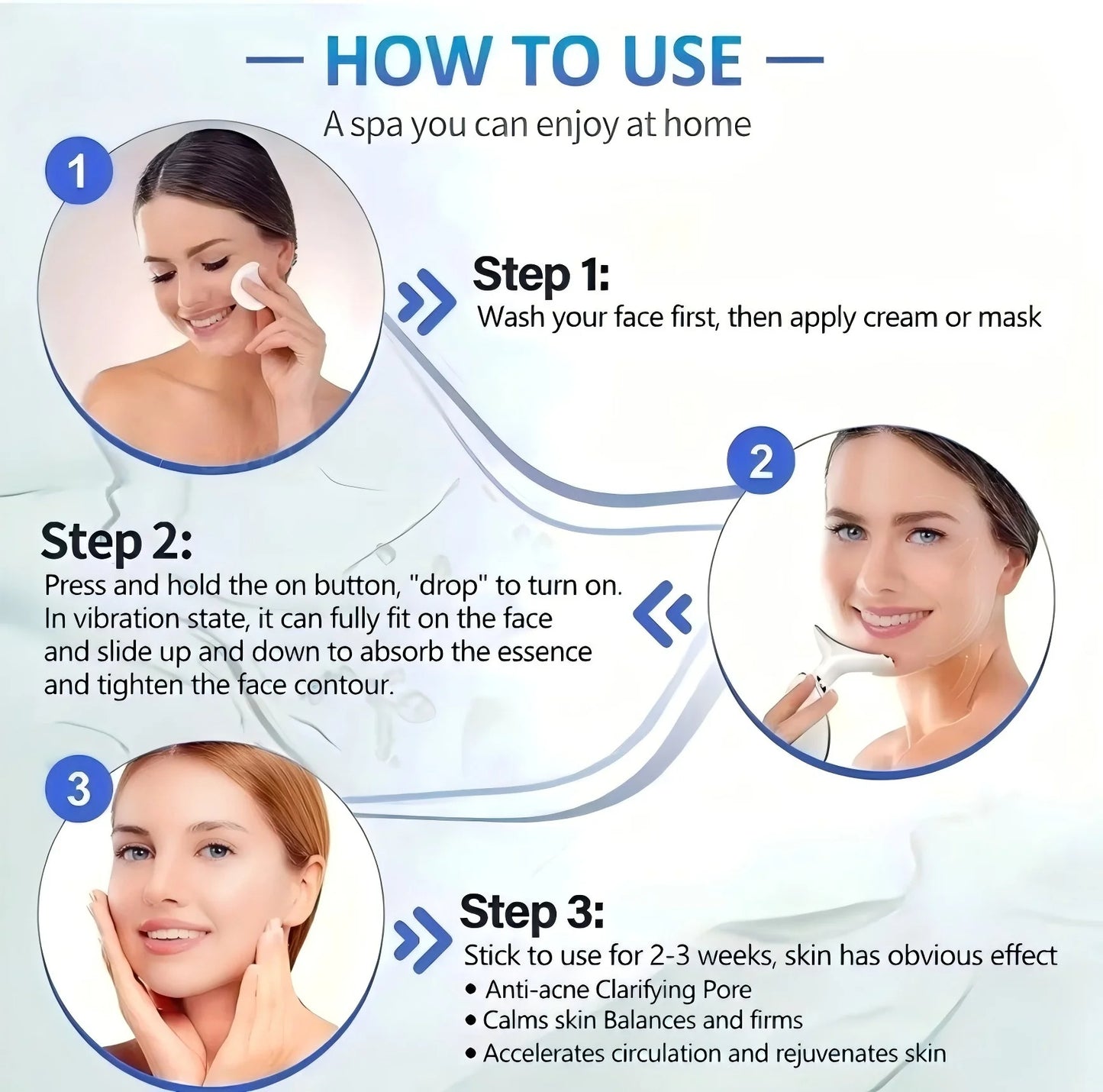 Anti Wrinkle Facial Massager Neck Face Beauty Device