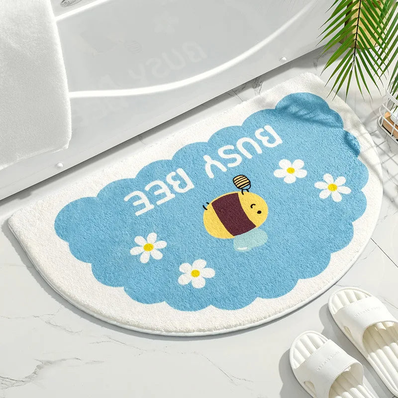 Soft Floor Mats Small Fresh Text Flowers Rugs