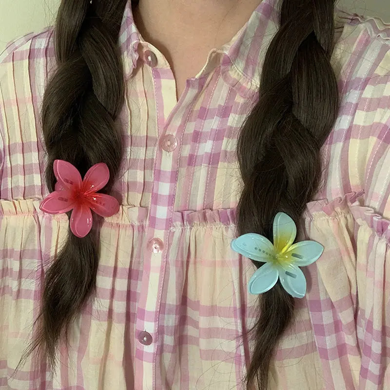 Summer Flower Hair Clips New Egg Flower Duckbill Shape Hairclip